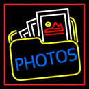 Blue Photos With Photo Icon With Red Border Handmade Art Neon Sign