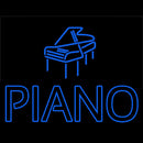 Blue Piano With Logo Handmade Art Neon Sign