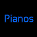 Blue Pianos Cursive 1 Handmade Art Neon Sign