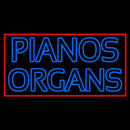 Blue Pianos Organs Block Red Border Handmade Art Neon Sign