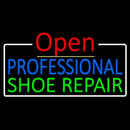 Blue Professional Green Shoe Repair Open Handmade Art Neon Sign