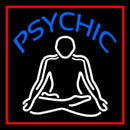 Blue Psychic Logo With Red Border Handmade Art Neon Sign
