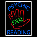 Blue Psychic Reading With Green Palm Handmade Art Neon Sign