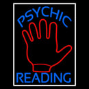 Blue Psychic Reading With White Border Handmade Art Neon Sign