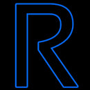 Blue R Logo Handmade Art Neon Sign