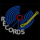 Blue Records Block Handmade Art Neon Sign