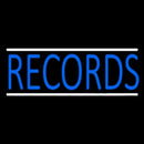 Blue Records Block White Line 1 Handmade Art Neon Sign