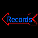 Blue Records In Cursive 1 Handmade Art Neon Sign
