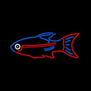 Blue Red Fish Handmade Art Neon Sign
