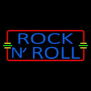 Blue Rock N Roll Red Border 1 Handmade Art Neon Sign