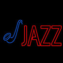 Blue Saxophone Red Jazz Block 1 Handmade Art Neon Sign