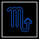 Blue Scorpio White Border Handmade Art Neon Sign