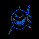 Blue Shark Face Handmade Art Neon Sign