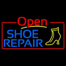 Blue Shoe Repair Open Handmade Art Neon Sign