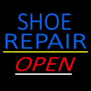 Blue Shoe Repair Open With Line Handmade Art Neon Sign