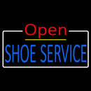 Blue Shoe Service Open Handmade Art Neon Sign