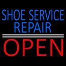 Blue Shoe Service Repair Open Handmade Art Neon Sign