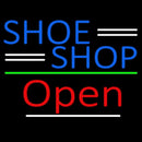 Blue Shoe Shop Open Handmade Art Neon Sign