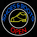 Blue Shoes And Boots Open Handmade Art Neon Sign