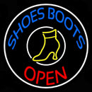 Blue Shoes Boots Open Handmade Art Neon Sign