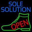Blue Sole Solution Open Handmade Art Neon Sign