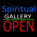 Blue Spritual White Gallery With Open 1 Handmade Art Neon Sign
