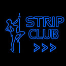 Blue Strip Club Handmade Art Neon Sign