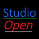 Blue Studio Red Open 1 Handmade Art Neon Sign