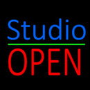 Blue Studio Red Open 3 Handmade Art Neon Sign