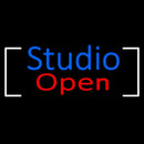 Blue Studio Red Open Border Handmade Art Neon Sign