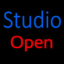 Blue Studio Red Open Handmade Art Neon Sign
