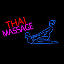 Blue Thai Massage Logo Handmade Art Neon Sign