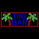 Blue Tiki Bar Palm Tree With Red Border Real Neon Glass Tube Handmade Art Neon Sign