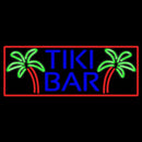 Blue Tiki Bar Palm Tree With Red Border Real Neon Glass Tube Handmade Art Neon Sign