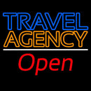 Blue Travel Orange Agency Open Handmade Art Neon Sign
