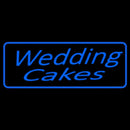 Blue Wedding Cakes Cursive Handmade Art Neon Sign