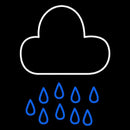 Blue White Cloud Raindrops Series Handmade Art Neon Sign