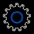 Blue White Gear Series Handmade Art Neon Sign
