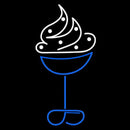 Blue White Ice Cream Handmade Art Neon Sign
