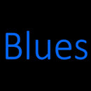Blues Cursive Handmade Art Neon Sign