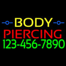 Body Piercing With Phone Number Handmade Art Neon Sign