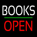 Books Block Open Green Line Handmade Art Neon Sign