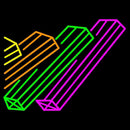 Books Multicolor Logo Handmade Art Neon Sign