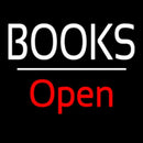 Books Open White Line Handmade Art Neon Sign