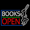 Books With Rabbit Logo Open Handmade Art Neon Sign