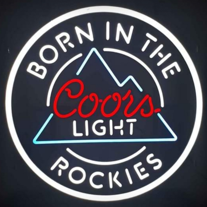 Born in the rockies coors light neon sign