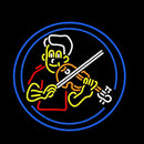 Boy Playing Violin Handmade Art Neon Sign