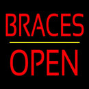 Braces Block Open Yellow Line Handmade Art Neon Sign