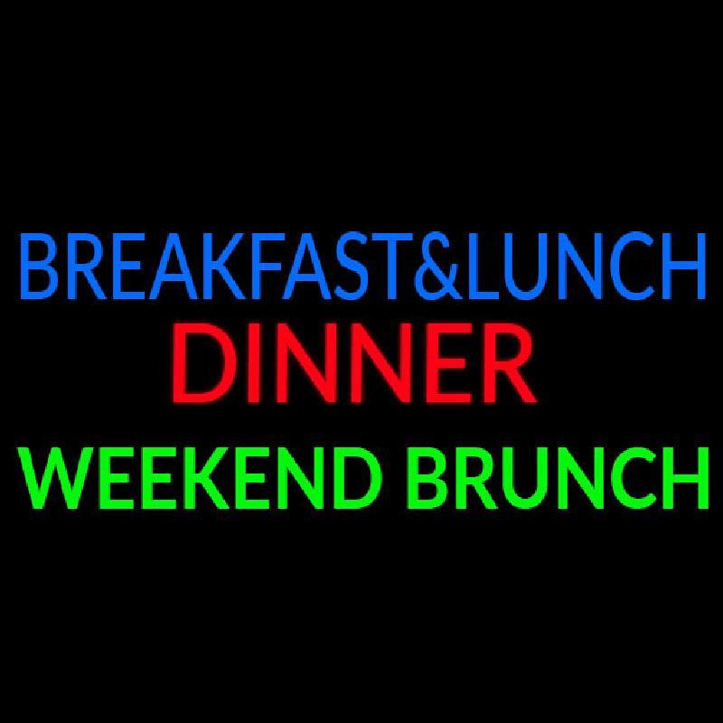 Breakfast And Lunch Dinner Weekend Brunch Handmade Art Neon Sign