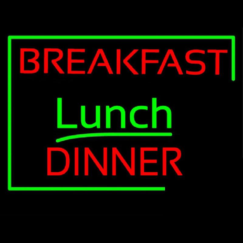 Breakfast Lunch Dinner Handmade Art Neon Sign